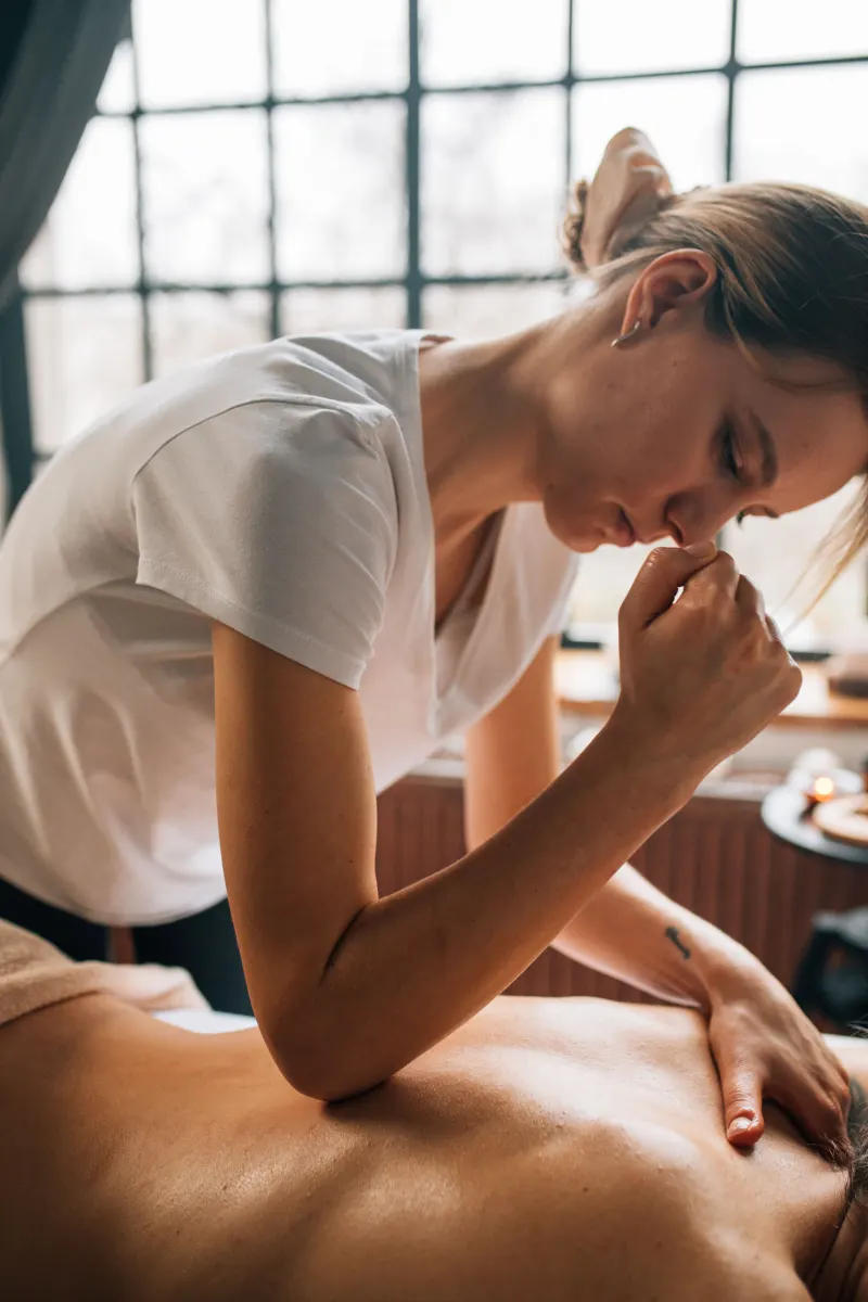 A Knead Massage therapist at work